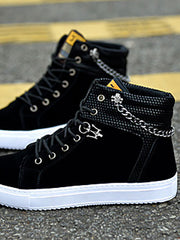 Load image into Gallery viewer, Men's High-Top Sneakers with Chain