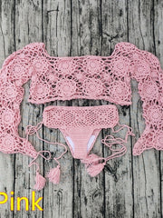 Load image into Gallery viewer, Crochet Long Sleeved Bikini