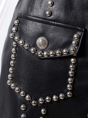 Load image into Gallery viewer, Faux Studded Skirt
