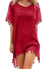 Load image into Gallery viewer, Tassels Beach Wear Swimsuit Cover Up - vendach