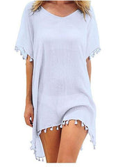Load image into Gallery viewer, Tassels Beach Wear Swimsuit Cover Up - vendach