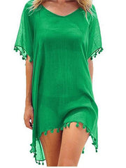 Load image into Gallery viewer, Tassels Beach Wear Swimsuit Cover Up - vendach
