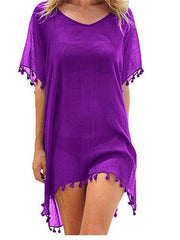 Load image into Gallery viewer, Tassels Beach Wear Swimsuit Cover Up - vendach