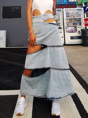 Load image into Gallery viewer, Loose Denim Skirt W/ Zipper