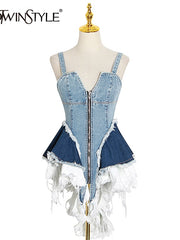 Load image into Gallery viewer, Patchwork Denim Top