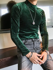 Load image into Gallery viewer, Velvet Turtleneck T-Shirt