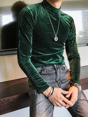 Load image into Gallery viewer, Velvet Turtleneck T-Shirt