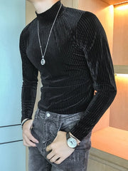 Load image into Gallery viewer, Velvet Turtleneck T-Shirt