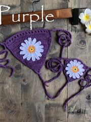 Load image into Gallery viewer, Crochet Flower Bikini
