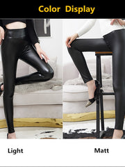Load image into Gallery viewer, High Waist Faux-Leather Leggings