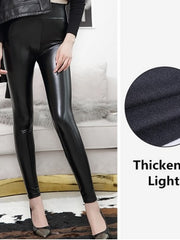 Load image into Gallery viewer, High Waist Faux-Leather Leggings