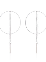 Load image into Gallery viewer, Tassel Pendant Hoop Earrings