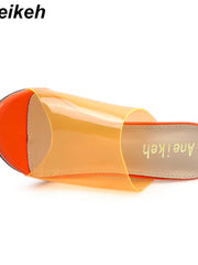 Load image into Gallery viewer, Clear High Heel Sandals