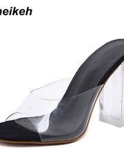 Load image into Gallery viewer, Clear High Heel Sandals