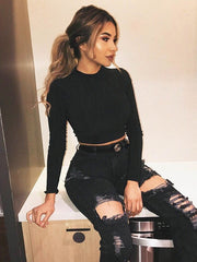 Load image into Gallery viewer, Long Sleeved Crop Top