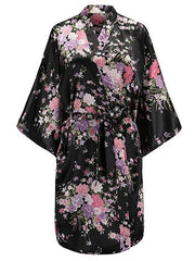 Load image into Gallery viewer, Floral Print Kimono Robe