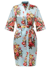 Load image into Gallery viewer, Floral Print Kimono Robe