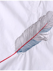 Load image into Gallery viewer, Feather Embroidered Long Blouse