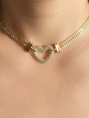 Load image into Gallery viewer, Cubic Zirconia Heart Pendant Necklace