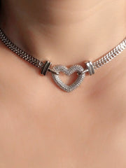 Load image into Gallery viewer, Cubic Zirconia Heart Pendant Necklace