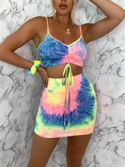 Load image into Gallery viewer, Tie Dye Crop Top & Skirt