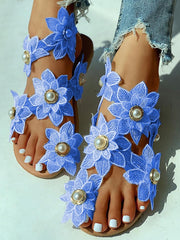 Load image into Gallery viewer, Floral Flat Sandal