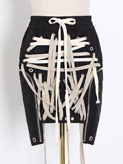 Load image into Gallery viewer, Laced Patchwork Skirt