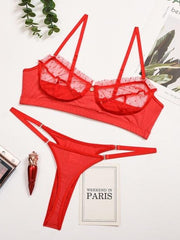 Load image into Gallery viewer, Ruffle Lace Lingerie Set