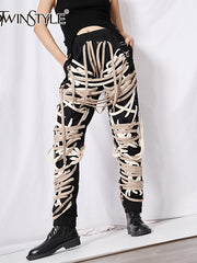 Load image into Gallery viewer, Laced Patchwork Pants