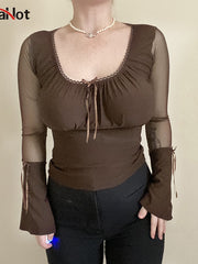 Load image into Gallery viewer, Sheer Long Sleeved Top