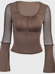 Load image into Gallery viewer, Sheer Long Sleeved Top