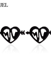 Load image into Gallery viewer, Black Steel Earrings