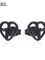 Load image into Gallery viewer, Black Steel Earrings