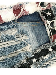 Load image into Gallery viewer, Side Lace-Up Denim Shorts