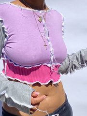 Load image into Gallery viewer, Patchwork Crop Top