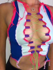 Load image into Gallery viewer, Patchwork Crop Top