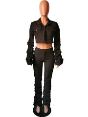 Load image into Gallery viewer, Long Sleeve Crop Top & Pants