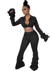 Load image into Gallery viewer, Long Sleeve Crop Top & Pants