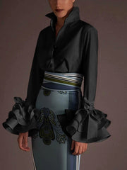 Load image into Gallery viewer, Flare Ruffled Sleeve Blouse
