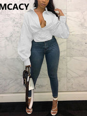 Load image into Gallery viewer, Long Lantern Sleeve Blouse