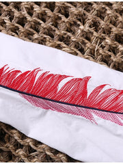 Load image into Gallery viewer, Feather Embroidered Long Blouse