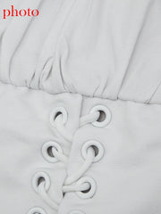 Load image into Gallery viewer, Off Shoulder Lace Up Blouse