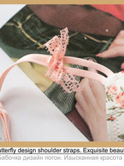 Load image into Gallery viewer, Floral Print Bra & Lace Back Panties Set