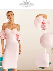 Load image into Gallery viewer, Off Shoulder Raffle Dress