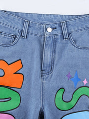 Load image into Gallery viewer, Baggy Graffiti Jeans