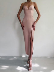 Load image into Gallery viewer, Spaghetti Side Slit Long Dress