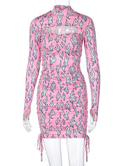 Load image into Gallery viewer, Flame Print Mini Dress