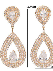 Load image into Gallery viewer, Classic Water Drop Zirconia Earrings