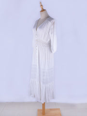 Load image into Gallery viewer, Lace Patchwork Long Beach Dress