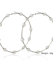 Load image into Gallery viewer, Pearl Hoop Earrings